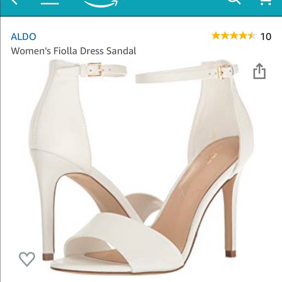 NWT White Leather Classy High Heel Dress Sandal - Picture 8 of 8